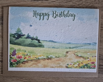Personalised Plantable Birthday card, Wildflower Seed card, wild flower seed card, eco friendly, seed paper card, bee friendly