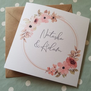Folded wedding invitation, folded wedding invite, square invitation, floral wedding invite, wedding invitation card, classy invite,