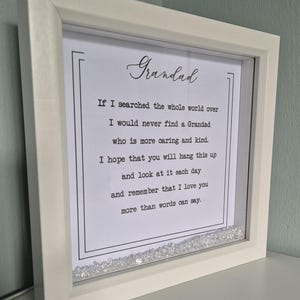 Marco de cristal para esparcir para abuelo, regalo para abuelo, cumpleaños para abuelo, regalo para él, regalo personalizado para abuelo, regalo para abuelo,