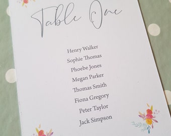Table plan cards, seating plan, wedding guest seating, seating chart, table assignment, DIY table plan, guest list, table layout,
