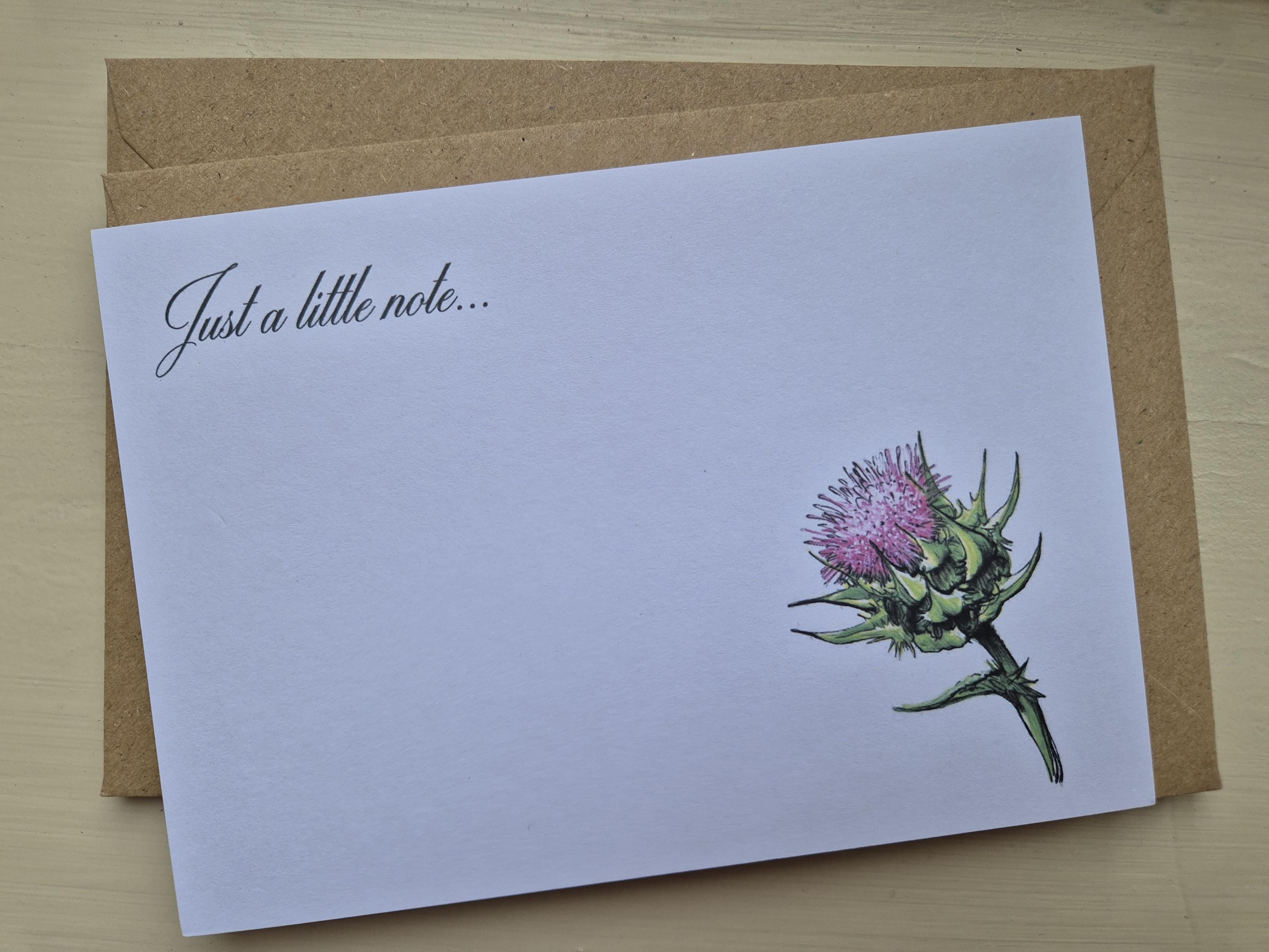 Pack of 10 Notelets, Note Cards, Letter Writing, a Note to You, Floral ...