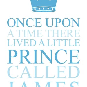 New baby boy print, A4 print, newborn gift, welcome baby, new baby present, nursery decor, Keepsake gift, prince, nursery artwork,