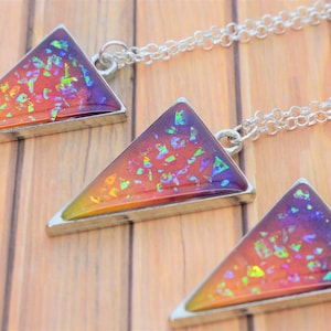 Sunset Resin Necklace: Sunset Inspired Jewelry, Sunset Jewelry, Resin Pendant, Colorful Pendant, Pride Jewelry, Rainbow Jewelry