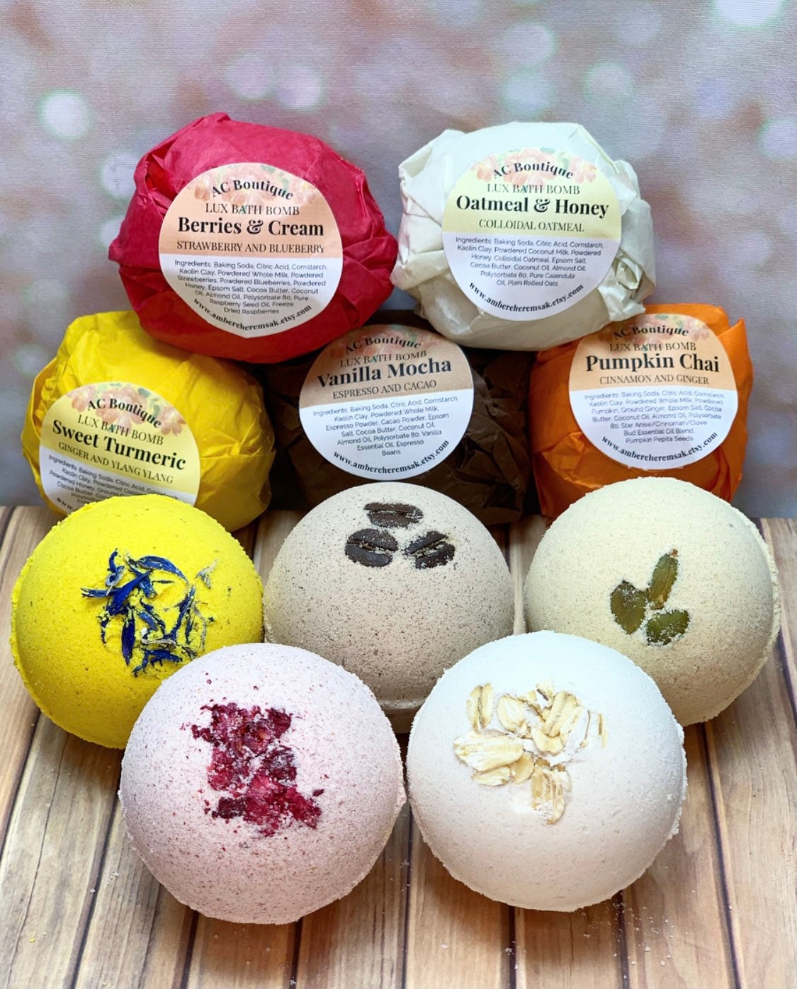 5 pack Lux Bath Bomb Variety Box: Set de bombas de baño, juego de regalo de bomba de baño, bombas de baño de leche, productos de leche de cabra, bomba