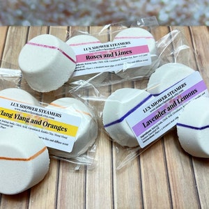 Citrus Florals Lux Shower Steamers: Shower Bombs, Shower Fizz, Citron lavande, Rose Lime, Ylang Ylang Orange, Huile essentielle, Huile de parfum