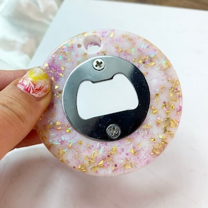Pink and Gold Glitter Bottle Opener: Resin Bottle Opener, Sparkly Bottle Opener, Bartender Gift, Bar Accessory, Beer Lover, Beer Theme Gift