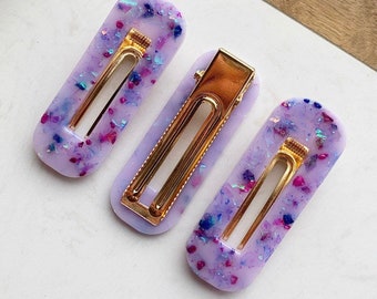 3 Pack Iridescent Purple Hair Barrette Clips: Hair Accessories, Iridescent Hair Clips, Purple Hair Accessories, Barrette Pack, Clip Pack