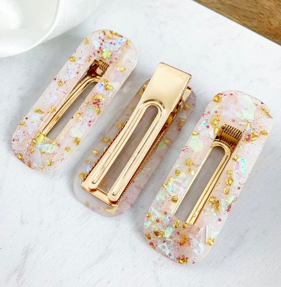 3 Pack Iridescent Hair Barrette Clips: Hair Accessories  display picture 3