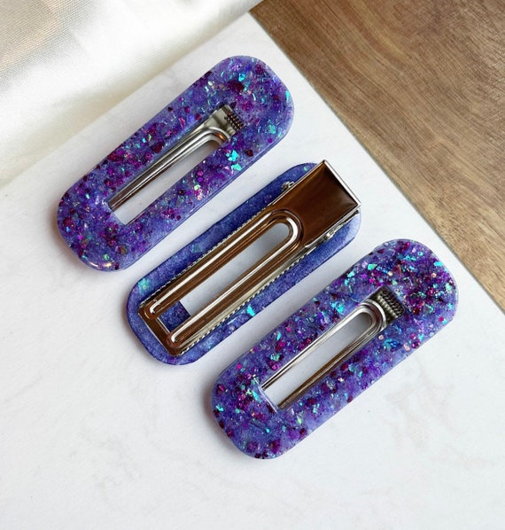 Vintage Purple Iridescent Lucite Barrette Vintage Lucite Barrette - Etsy main image 3