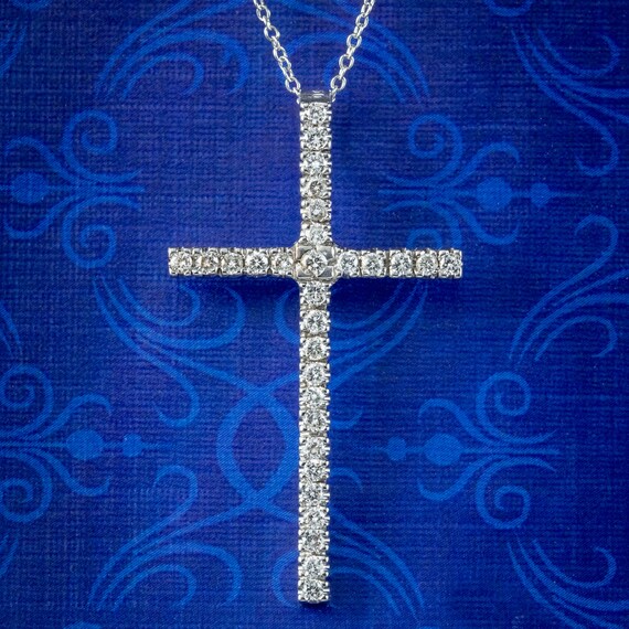 Edwardian Style Diamond Cross Pendant 