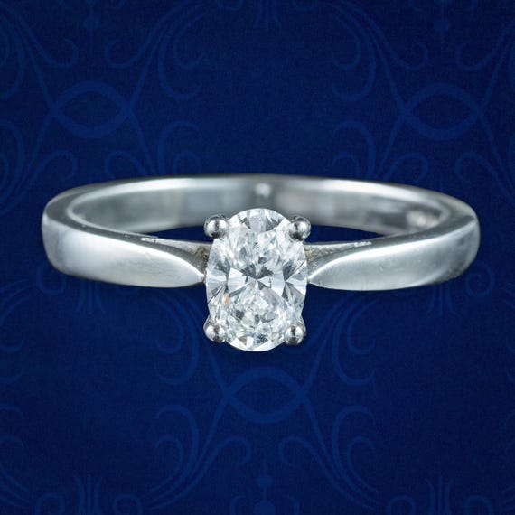 Diamond Solitaire Ring 0.75ct Oval Diamond