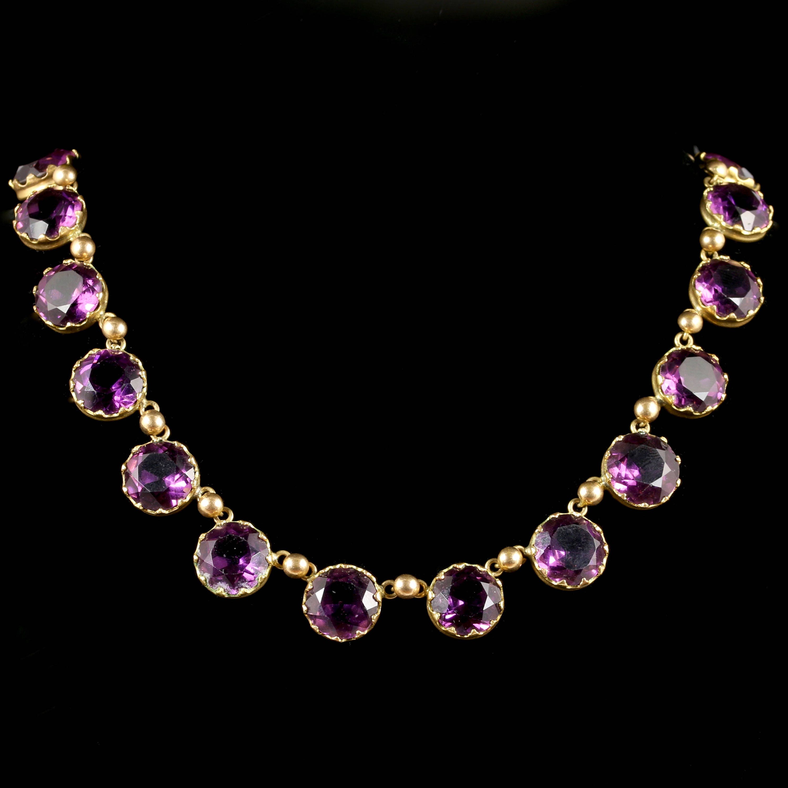 Antique Victorian Purple Paste Necklace Circa 1860 | Etsy