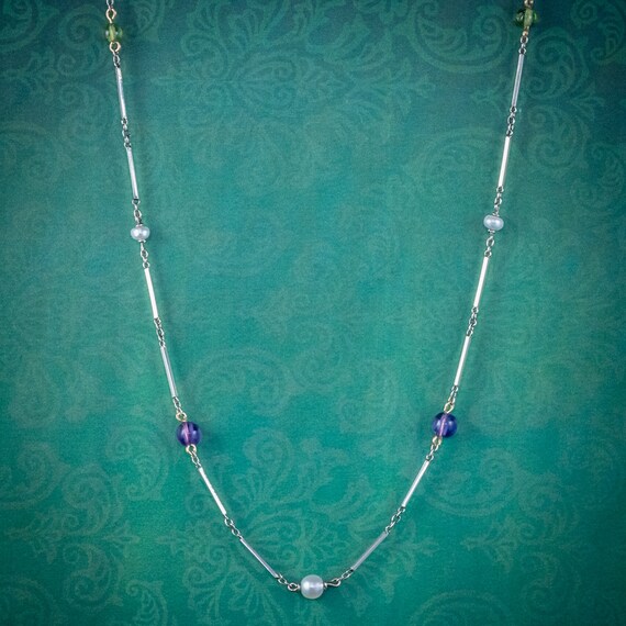 Antique Edwardian Suffragette Chain Necklace Plati
