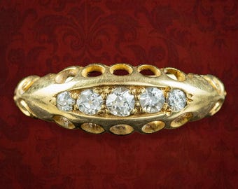 Antique Victorian Diamond Five Stone Ring 0.16ct Total