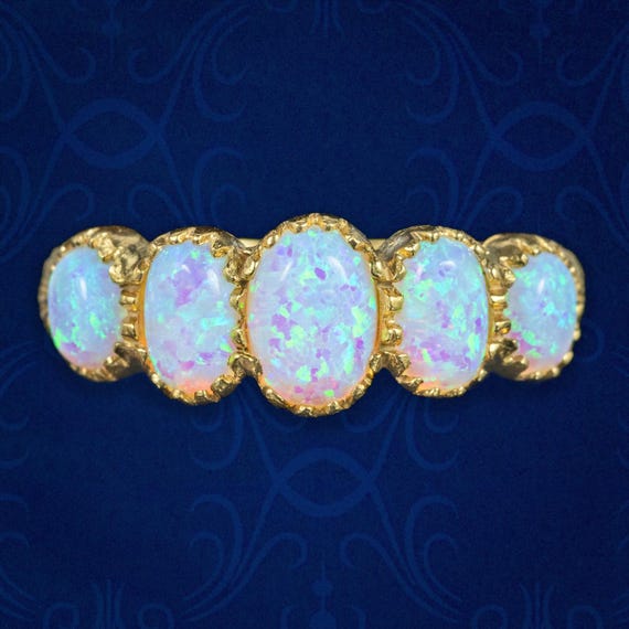 Victorian Style Opal Five Stone Ring