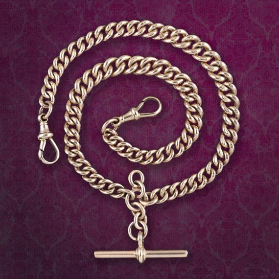 Antique Edwardian Albert Chain 9ct Rose Gold