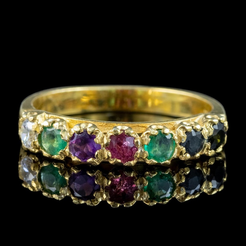 Victorian Style Acrostic Dearest Gemstone Ring - Etsy