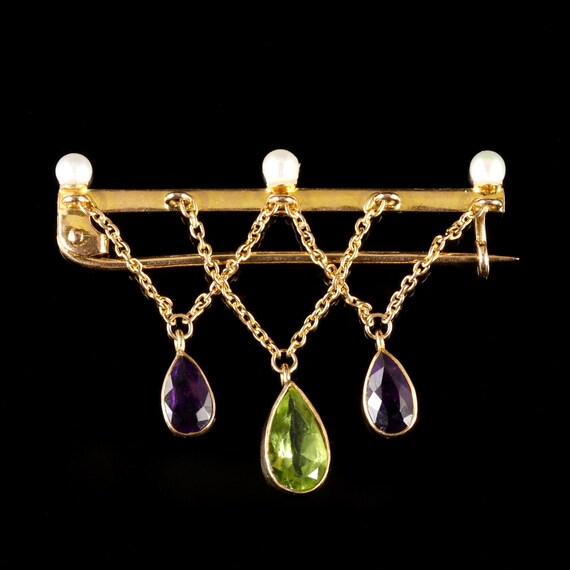 Antique Edwardian 15ct Suffragette Brooch Circa 19