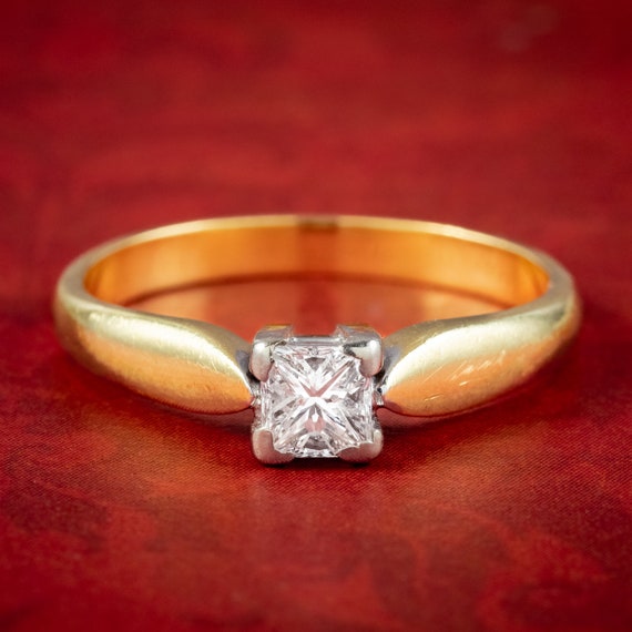 Princess Cut Diamond Solitaire Ring 0.30ct Diamond Dated 1997