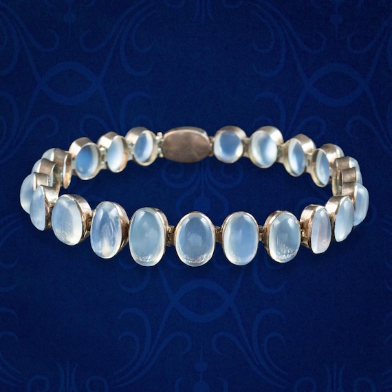 Antique Victorian Moonstone Bracelet 15ct Gold