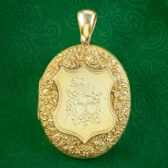 Vintage Fruit Locket Sterling Silver 18ct Gold