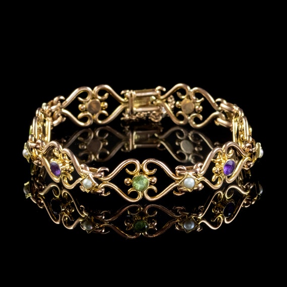 Antique Edwardian Suffragette Bracelet 15ct Gold P