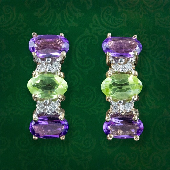 Suffragette Style Stud Earrings 9ct Gold