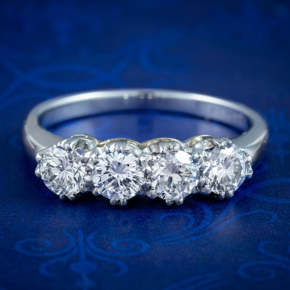 Blue Pear And Princess Cut Lab Grown Diamond 4 Stone Ring For Her at Rs  162801/piece in Surat