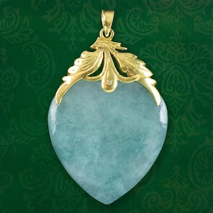 Antique Victorian Jade Heart Pendant With Cert