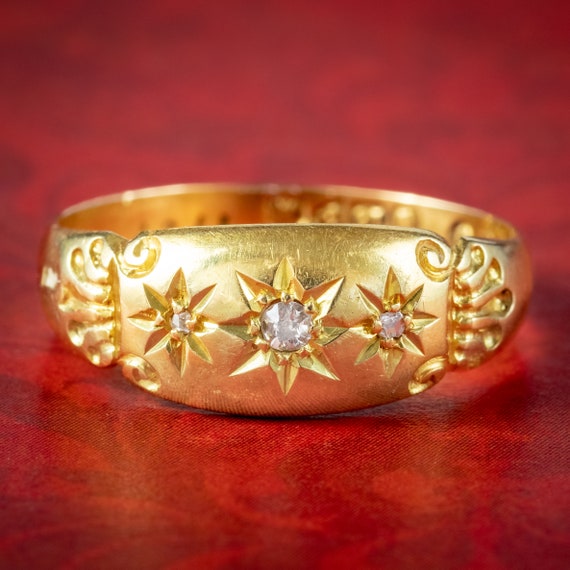 Antique Edwardian Diamond Trilogy Ring Dated 1912 - image 1