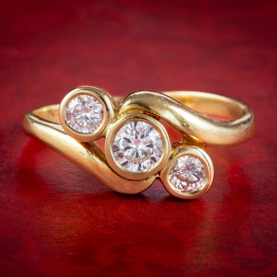 Vintage Diamond Trilogy Twist Ring 0.65ct Total