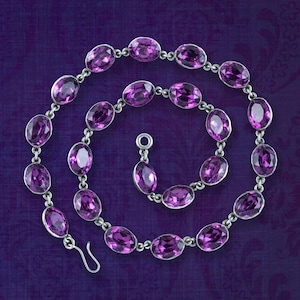 Antique Georgian Purple Paste Riviere Necklace Silver