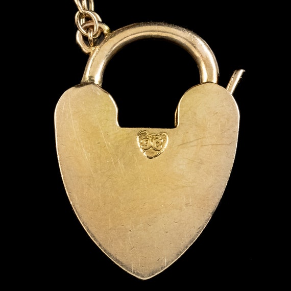 Antique Victorian 9ct Gold Gate Bracelet And Hear… - image 4