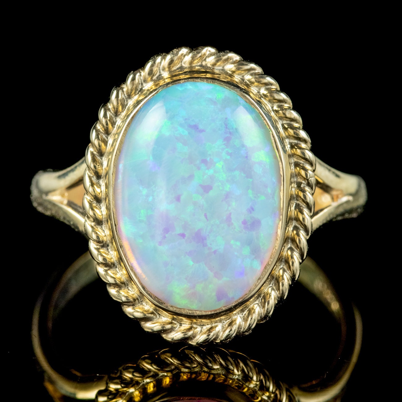 Opal Gold Ring 9ct Gold 6ct Opal - Etsy UK