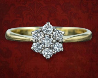 Vintage Diamond Cluster Ring 0.50ct Total Dated 1993