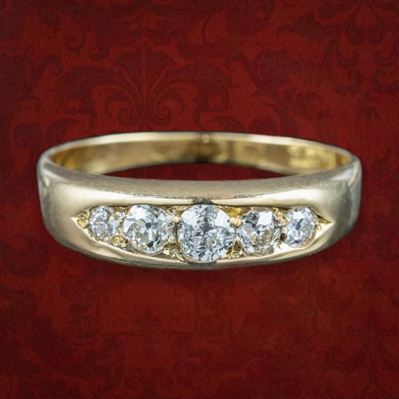 Antique Victorian Diamond Five Stone Band Ring 0.36ct Total