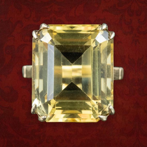 Vintage Citrine Cocktail Ring 13ct Citrine