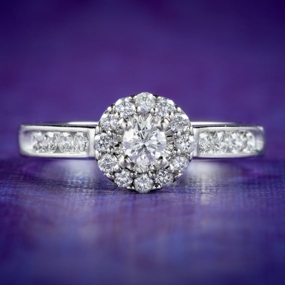 Edwardian Style Diamond Cluster Ring 0.90ct Of Diamond