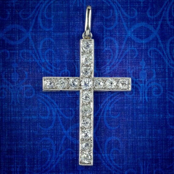 Antique Edwardian Diamond Cross Pendant 
