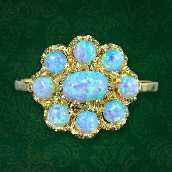 Victorian Style Opal Cluster Ring
