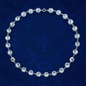 Antique Art Deco Paste Riviere Necklace Silver
