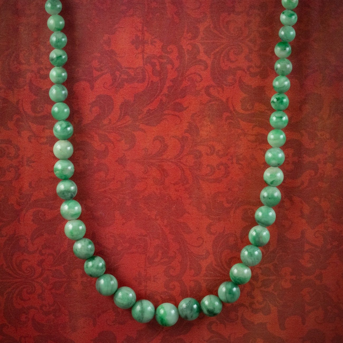 Jade and Gold Beaded Necklace | Deborah Grivas