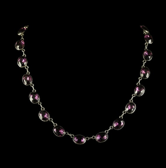Antique Georgian Paste Necklace Amethyst Paste Cir