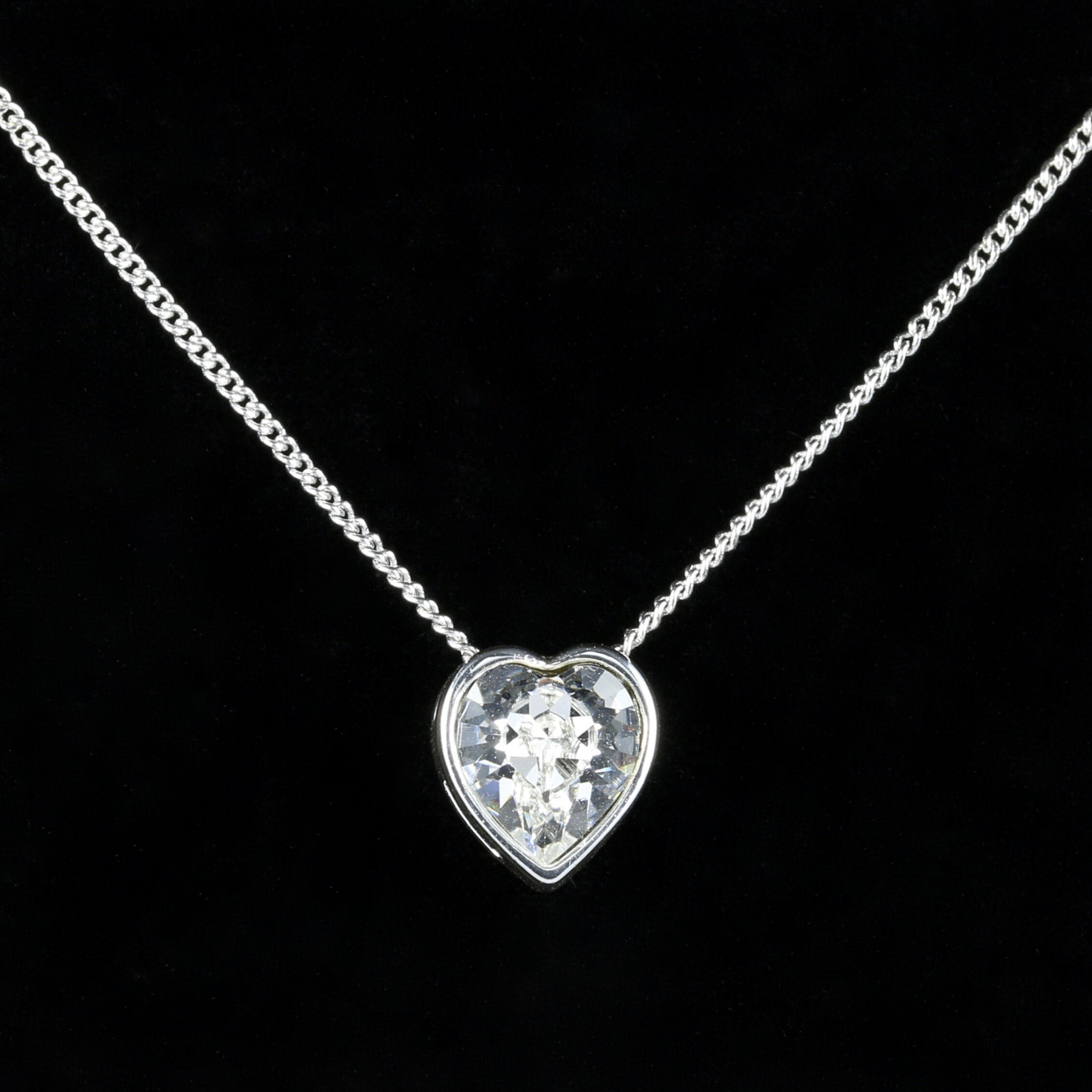 Cubic Zirconia Heart Pendant Necklace