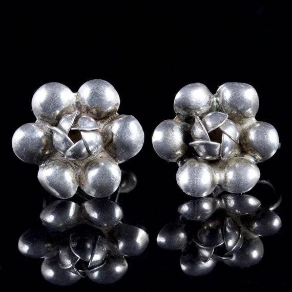 Flower Earrings Sterling Silver Flower Earrings