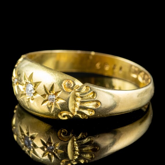 Antique Edwardian Diamond Trilogy Ring Dated 1912 - image 3