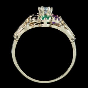 Victorian Style Acrostic Gemstone Cluster Ring Spells Dearest 9ct Gold image 5