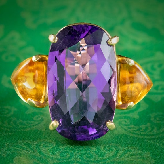 Vintage citrine sale cocktail ring