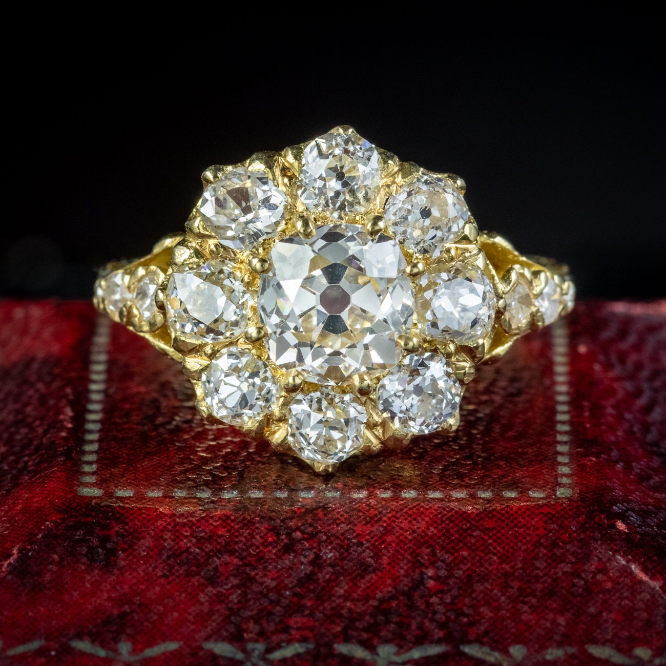 Victorian diamond cluster ring deals