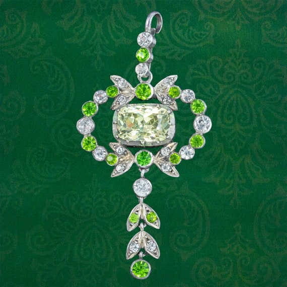 Antique Victorian Paste Silver Pendant